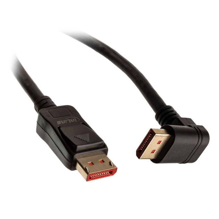 InLine 8K (UHD-2) DisplayPort Cable, angled downwards, black - 1m image number 0