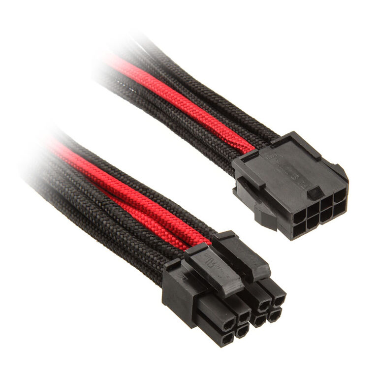 SilverStone EPS 8-Pin zu EPS/ATX 4+4-Pin Kabel, 300mm - schwarz/rot image number 0