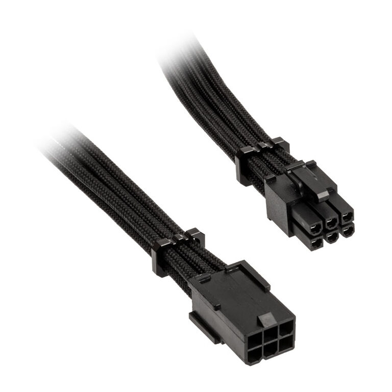 BitFenix Alchemy 6-Pin PCIe Extension Cable, 45cm, sleeved - black image number 0