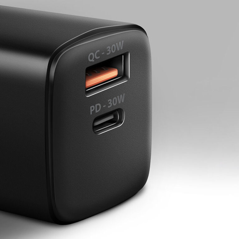 AXAGON ACU-PQ30 Charger QC3.0, 4.0/AFC/FCP/PPS/Apple + PD USB-C, 30W - black image number 1