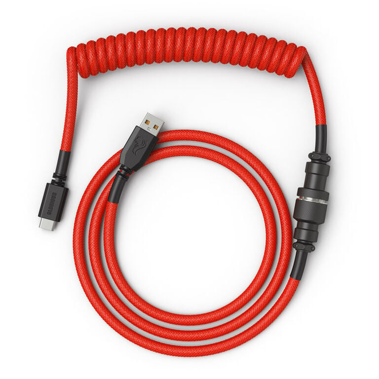 Glorious Coiled Cable Crimson Red, USB-C to USB-A, 1.37m - red/black image number 1