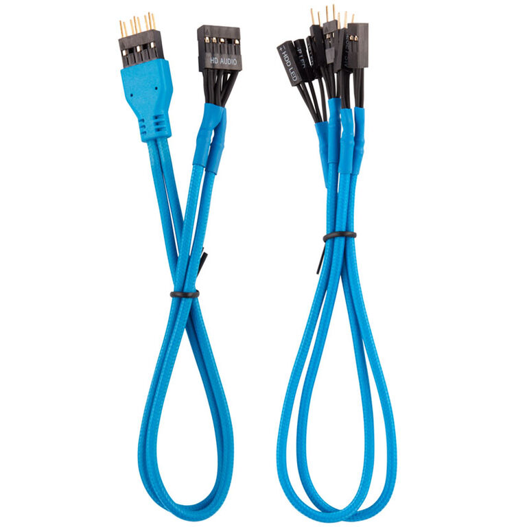 Corsair Premium Sleeved Front Panel Cable Extension Kit, blue image number 1