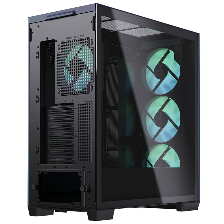 APNX C1 Mid-Tower ATX Case, Tempered Glass - ChromaFlair image number 3