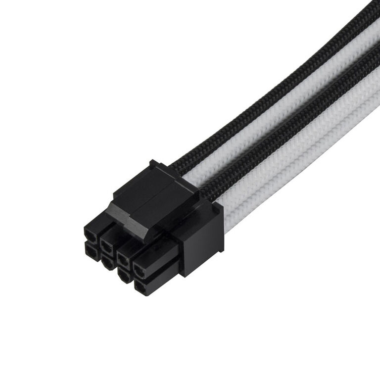 SilverStone EPS 8-pin to EPS/ATX 4+4-pin cable, 300mm - black/white image number 2