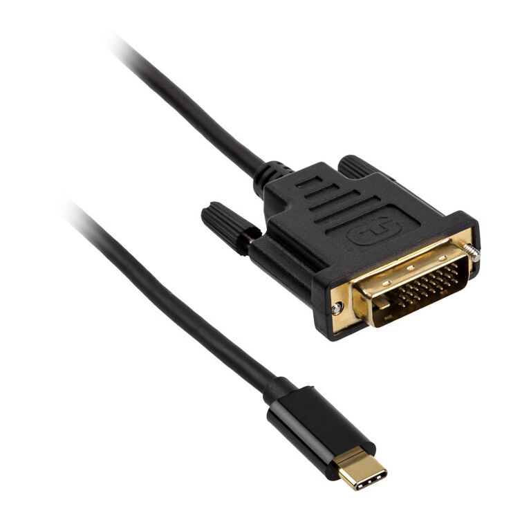 Akasa Type C Adapter Cable to DVI - black image number 0