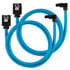 Corsair Premium Sleeved SATA cable angled, blue 60cm - 2 pack image number null