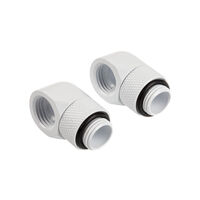 Corsair Hydro X Series Adapter 90 Degree G1/4 Inch Female to G1/4 Inch Female - 2 Pack, Rotatable, White
