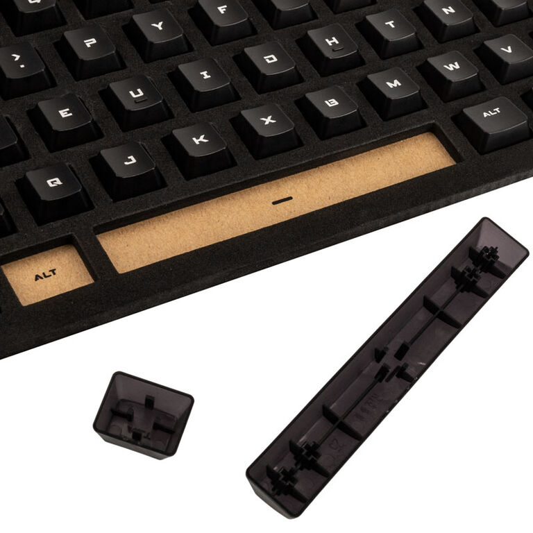 The Keyboard Clear Black Lasered Spy Agency Keycap Set, DVORAK - US image number 4