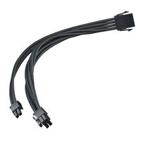 SilverStone 8-pin PCIe to 6+2-pin PCIe extension, 250mm - Black