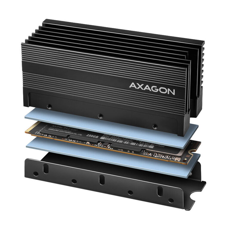 AXAGON CLR-M2XL passive - M.2 SSD, 2280 - Aluminium-Heatspreader mit Kühlrippen image number 2