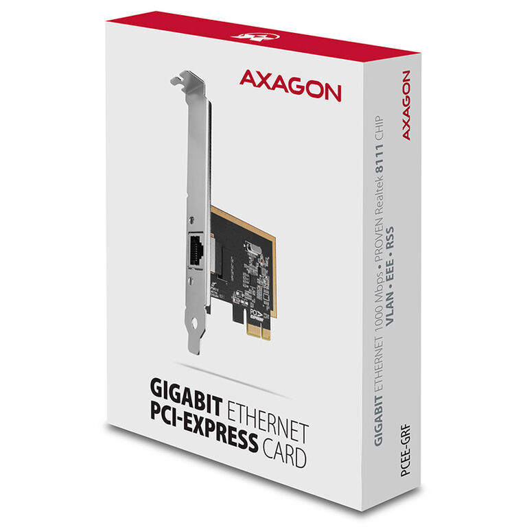 AXAGON PCEE-GRF PCI-Express Gigabit Ethernet Realtek 8111F + LP image number 1