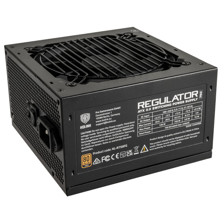 Kolink Regulator 80 PLUS Gold PSU, ATX 3.0, PCIe 5.0, modular - 750 Watts image number 0