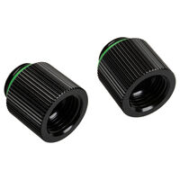 Bitspower Touchaqua Adapter straight G1/4 inch male to G1/4 inch female - 2 pack, 15mm, black