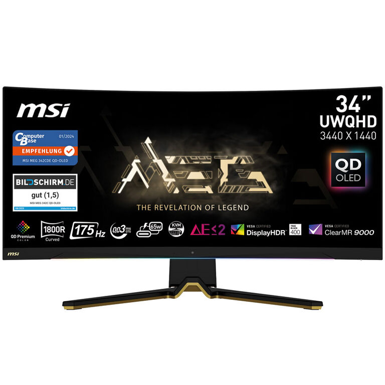 MSI MEG 342CDE QD OLED, 34 Zoll Curved Gaming Monitor, 175 Hz, OLED FreeSyncI image number 2