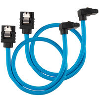 Corsair Premium Sleeved SATA cable angled, blue 30cm - 2 pack
