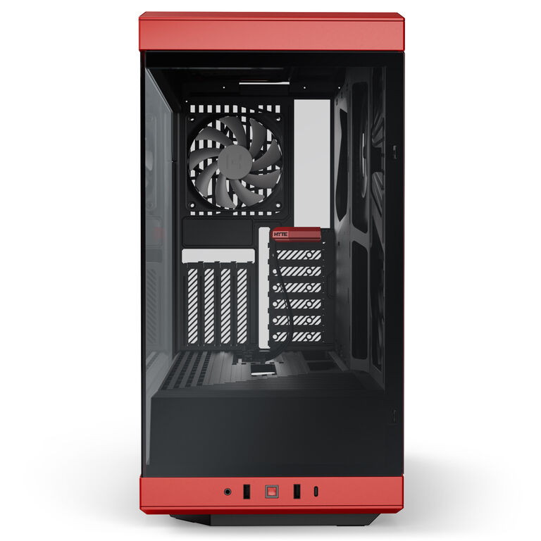 Hyte Y40 Midi Tower, Tempered Glass - black/red image number 4