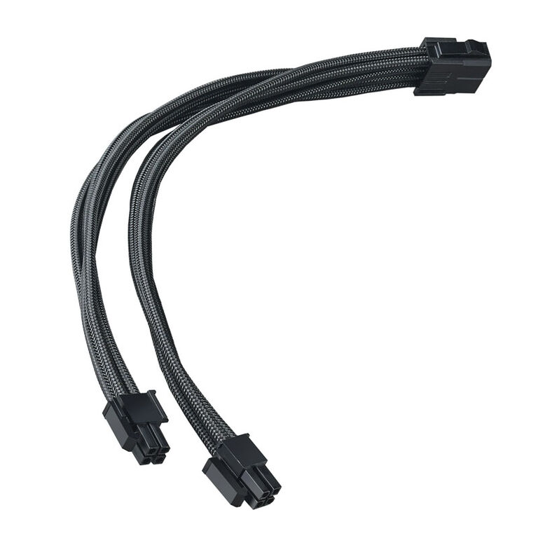 SilverStone EPS 8-pin to EPS/ATX 4+4-pin cable, 300mm - black image number 1