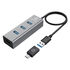 Grey USB Hub, 4 ports, including USB-C adapter image number null