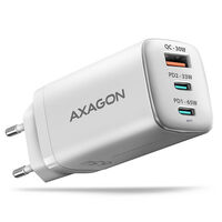 AXAGON ACU-DPQ65W 1x USB-A / 2x USB-C, PD 3.0 / QC4+ / PPS, 65W, white