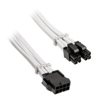 BitFenix Alchemy 4+4-pin EPS12V extension cable, 45 cm, sleeved - white