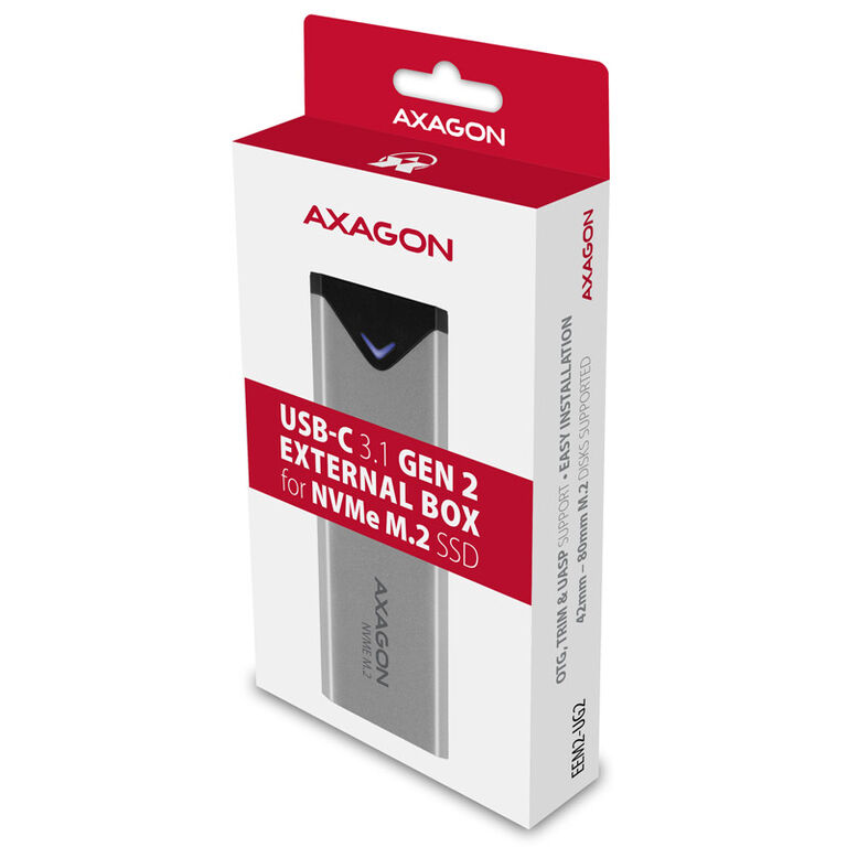 AXAGON EEM2-UG2 external M.2 enclosure, USB-C 3.1, M.2 NVMe SSD image number 5