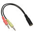 InLine Audio Headset Y-Adapter cable, 2x 3.5mm plugs to 3.5mm jack 4-pole CTIA - 0.15m image number null