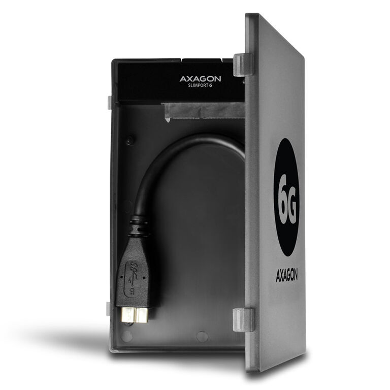 AXAGON ADSA-1S6 SLIMPort6 Adapter, USB 3.0, 2.5" SSD/HDD, SATA 6G - with Case image number 2