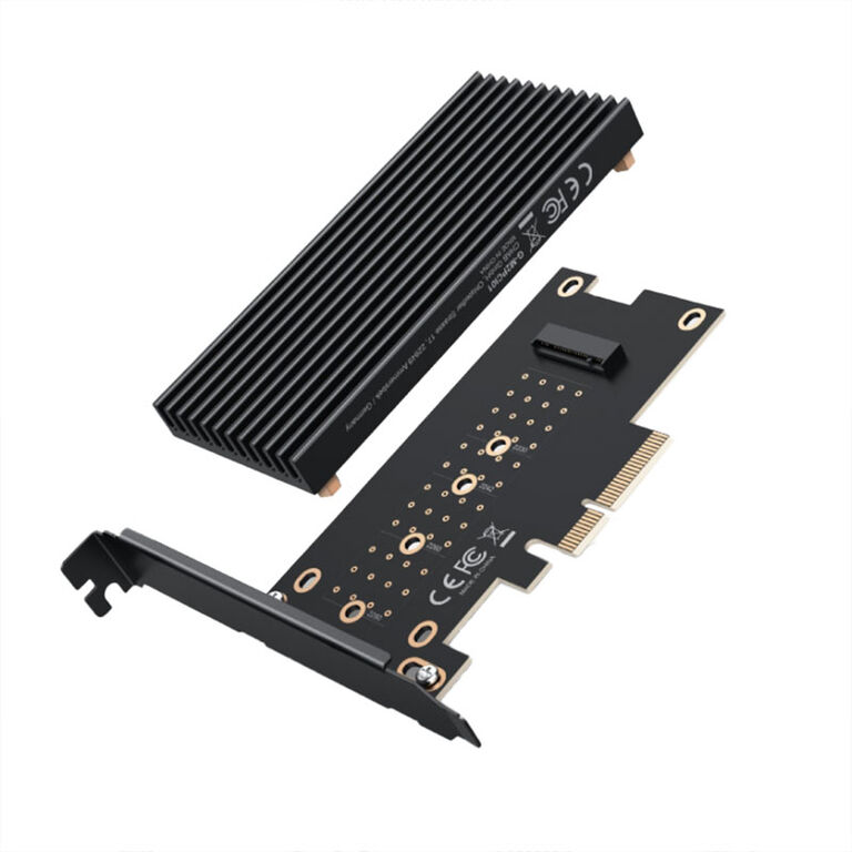 Gray PCIe card for M.2 NVMe SSD to PCIe 4.0 x4 image number 1