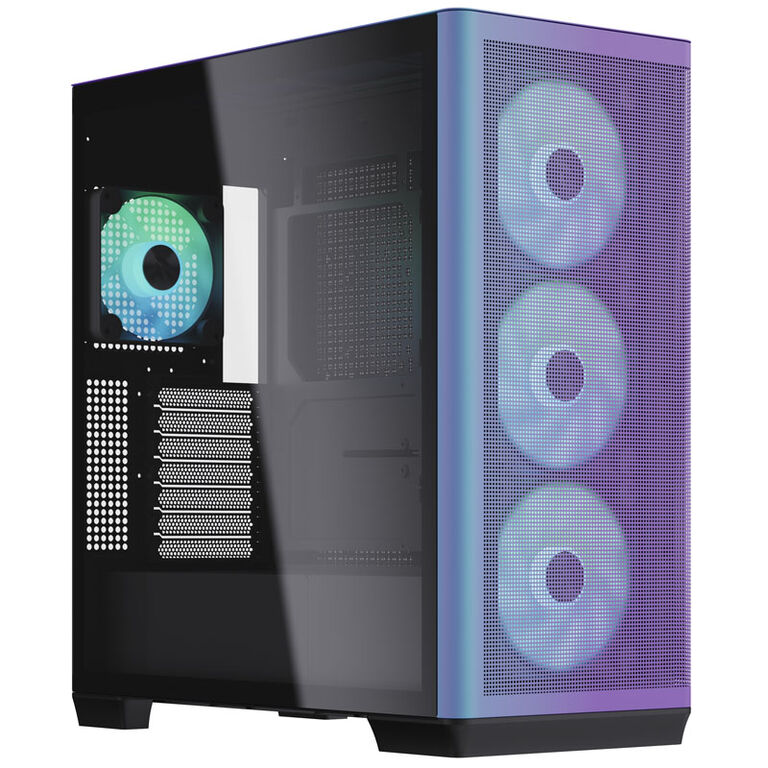APNX C1 Mid-Tower ATX Case, Tempered Glass - ChromaFlair image number 0