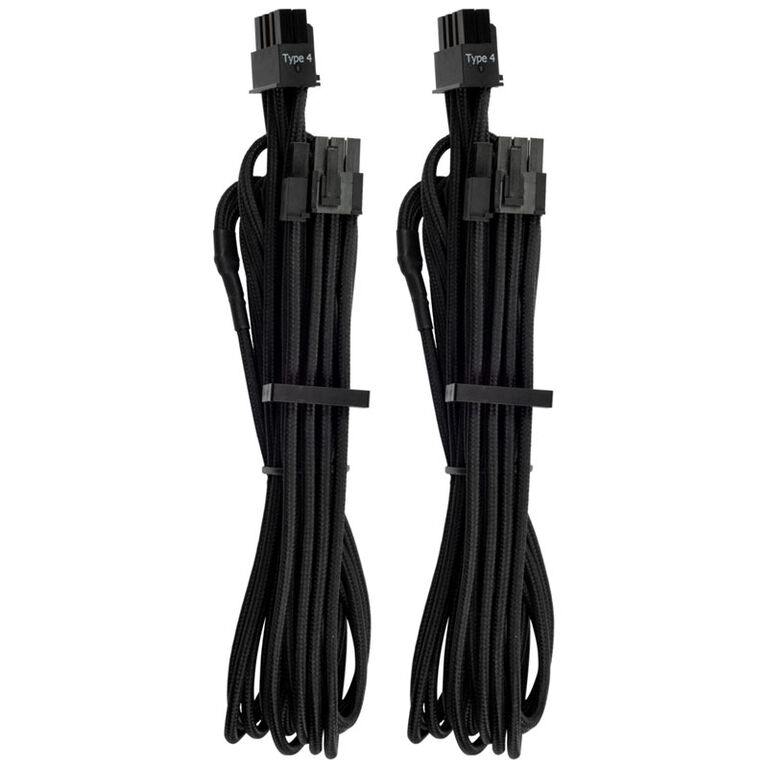 Corsair Premium Sleeved PCIe Single Cable, Double Pack (Gen 4) - black image number 0
