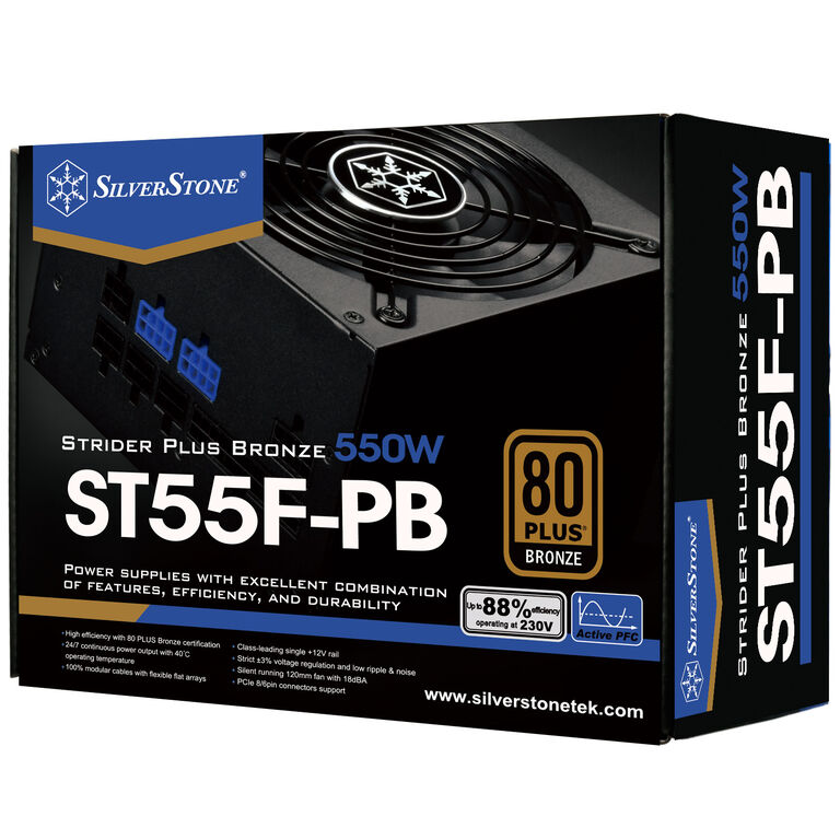 SilverStone SST-ST55F-PB Strider Plus Series 80 PLUS Bronze - 550 Watt image number 6