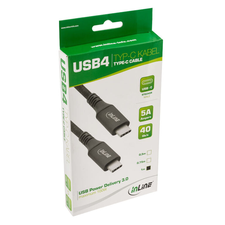 InLine USB4 Cable, USB Type-C Plug/Plug, black - 1m image number 2