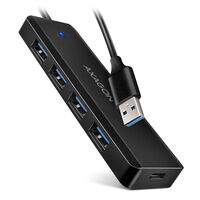 AXAGON HUE-C1A Superspeed USB-A Travel Hub, 4x USB 3.0 - 20cm, black