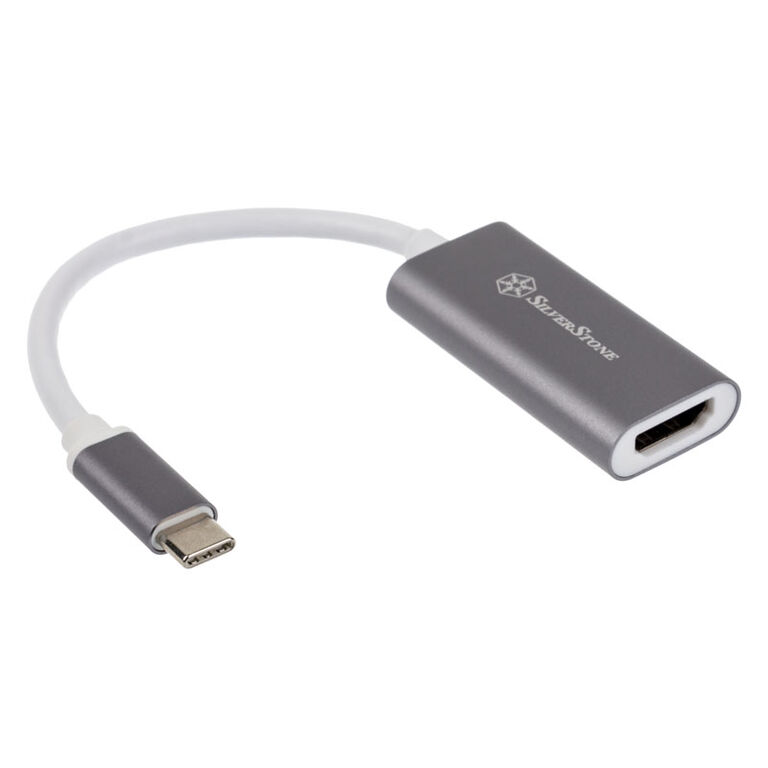 SilverStone SST-EP07C-E - USB 3.1 Type C to HDMI V2.0b Adapter - grey image number 1