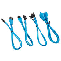 Corsair Premium Sleeved Front Panel Cable Extension Kit, blue