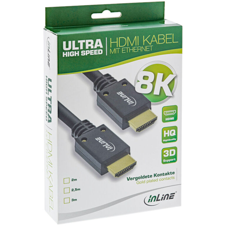 InLine 8K4K Ultra High Speed HDMI Cable, black - 3m image number 1