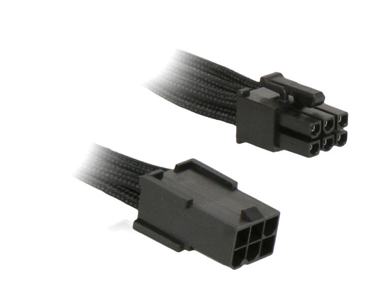 BitFenix 6-Pin PCIe Verlängerung 45cm - sleeved schwarz/schwarz image number 0