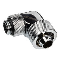 Alphacool Eiszapfen Connector 90 Degree G1/4 Inch Female Thread to 16/10mm - Rotatable, chrome silver