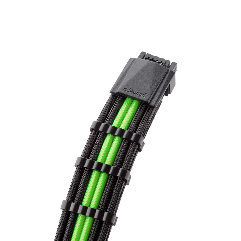 CableMod C-Series PRO ModMesh 12VHPWR to 3x PCI-e Kabel for Corsair - 60cm, black/light green image number 1