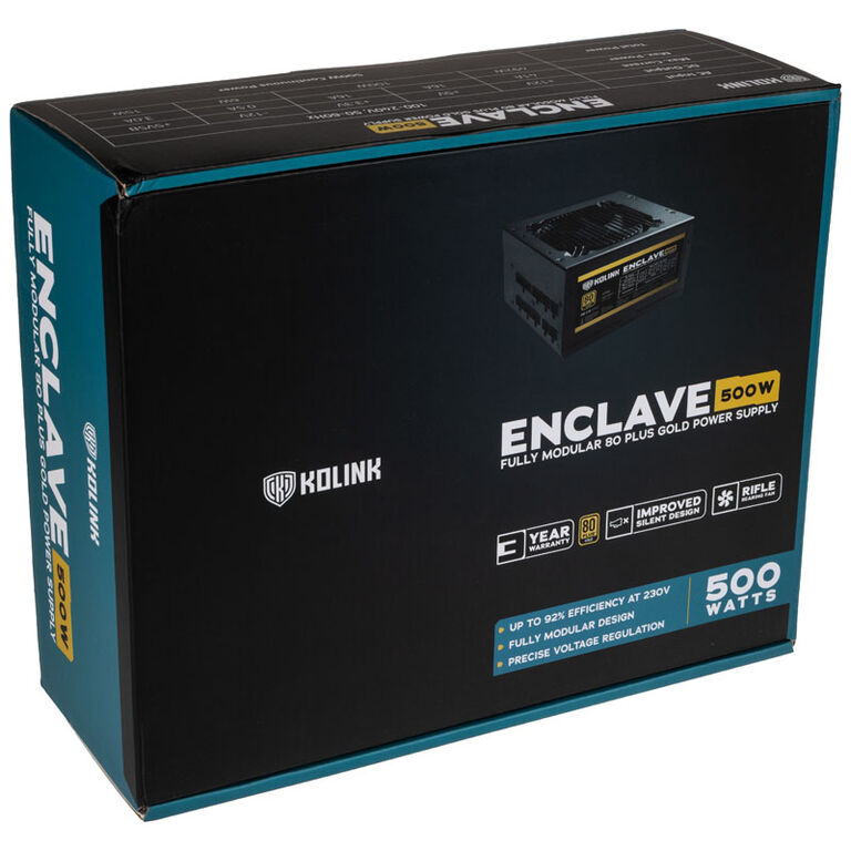 Kolink Enclave 80 PLUS Gold PSU, modular - 500 Watt image number 6