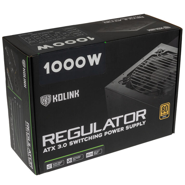 Kolink Regulator 80 PLUS Gold PSU, ATX 3.0, PCIe 5.0, modular - 1000 Watts image number 7