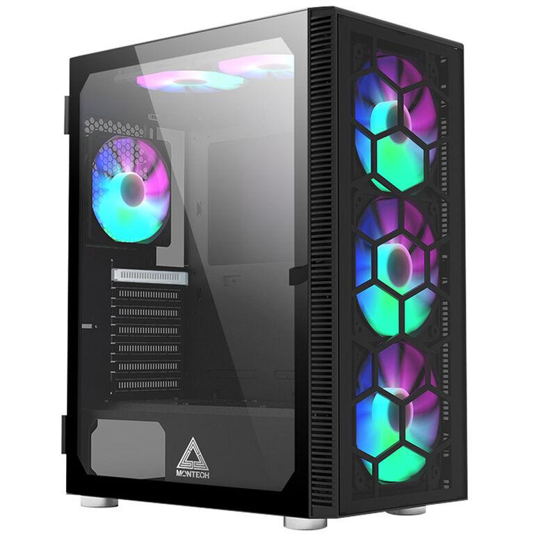 Montech X3 Glass Midi-Tower, RGB, Tempered Glass - black image number 0