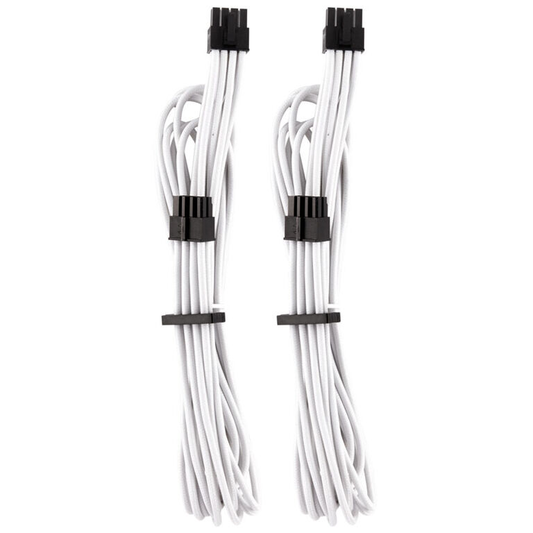 Corsair Premium Sleeved EPS12V ATX12V Cable, Double Pack (Gen 4) - white image number 0