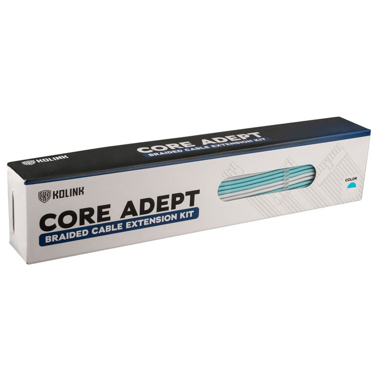 Kolink Core Adept Braided Cable Extension Kit - Brilliant White/Powder Blue image number 3
