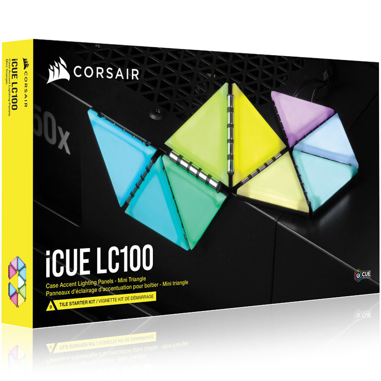 Corsair iCUE LC100 Case Accent Lighting Panels - Mini Triangle - 9x Tile Starter Kit image number 9