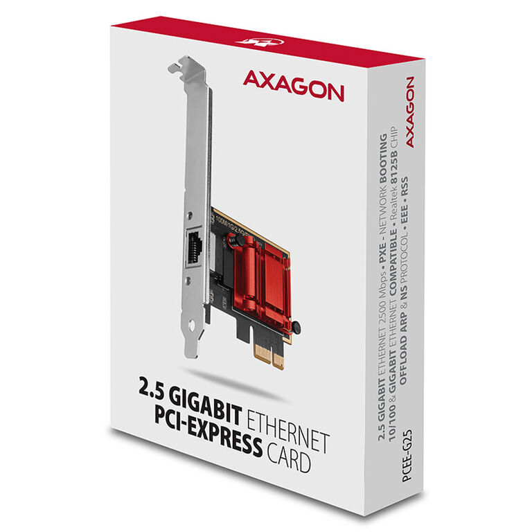 AXAGON PCEE-G25 PCIe-Adapter 2,5 Gigabit Ethernet, Realtek 8125 - RJ45 image number 1