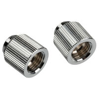 Bitspower Touchaqua Adapter straight G1/4 inch female to G1/4 inch female - 2-pack, 15mm, silver