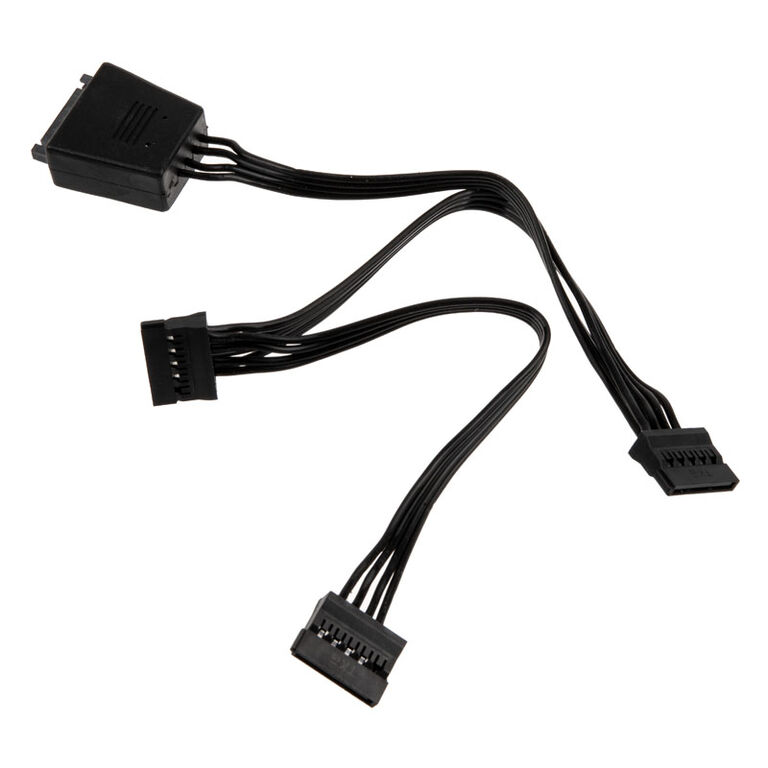 Silverstone CP06-L, Y-cable for SATA power connectors, 1 to 3 - black image number 0