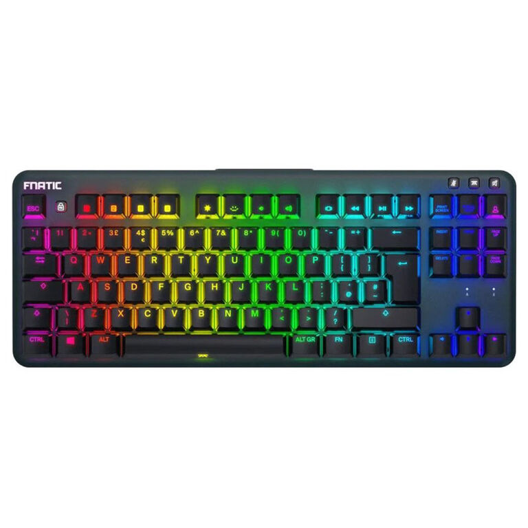 Fnatic miniSTREAK TKL Gaming Keyboard, Kailh Speed Silver, RGB, black - Nordic Layout image number 1