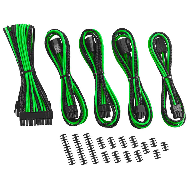 CableMod Classic ModMesh Cable Extension Kit - 8+6 Series - black/light green image number 0